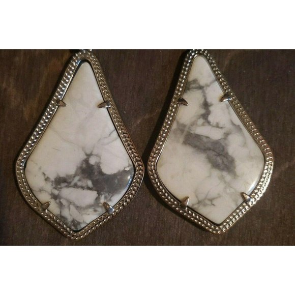 Kendra Scott Howlite White Alexandra Earrings
